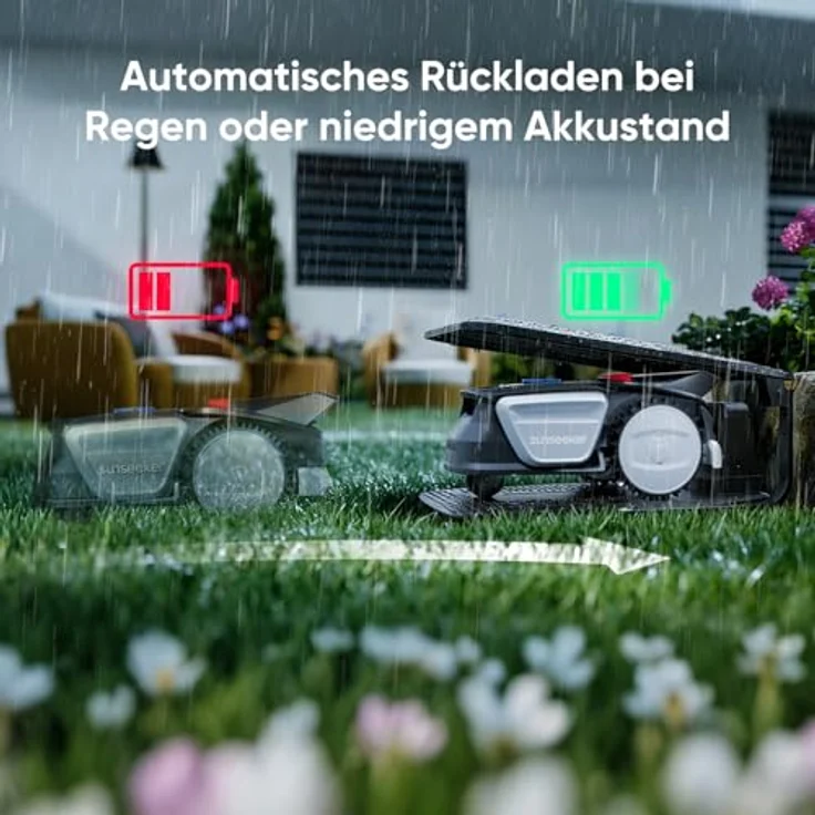 Sunseeker Mähroboter 'V1', kabellose Rasenpflege für Gärten bis 300 m², mit ReadyGo-System und Garage – Bild 4