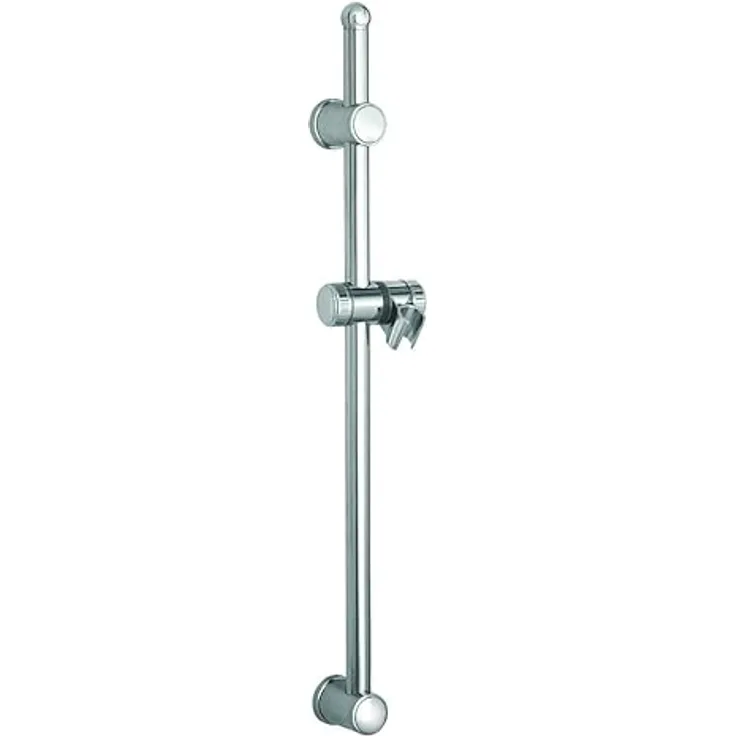 qpool24 Wandstange Brausestange VARIANT 65 cm, Edelstahl mit variablen Bohrabständen und verschiebarem Wandhalter, chrom