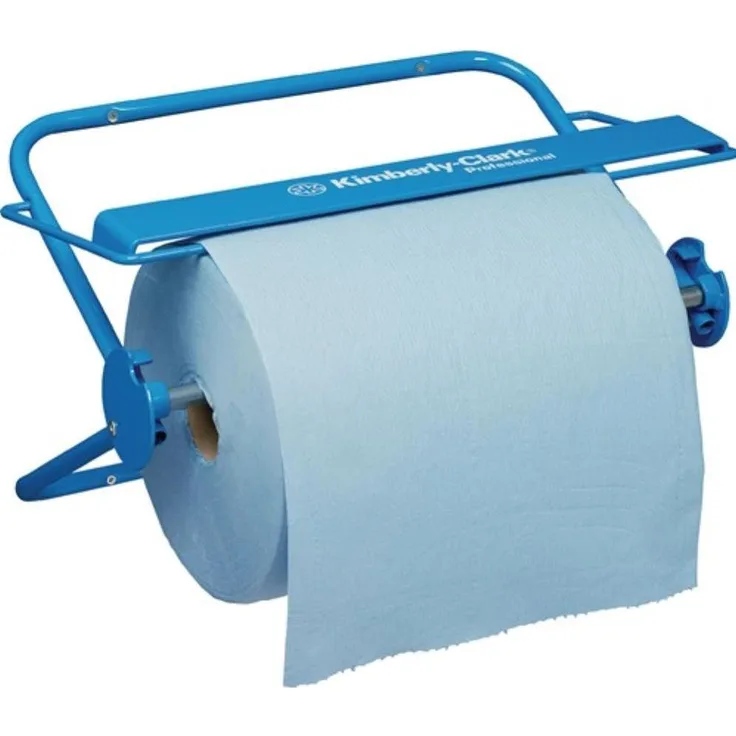 Kimberly-Clark Papierhandtuchspender Typ 6146, Abroller für Großrollen, blau, auch als Tischständer verwendbar, Stahl