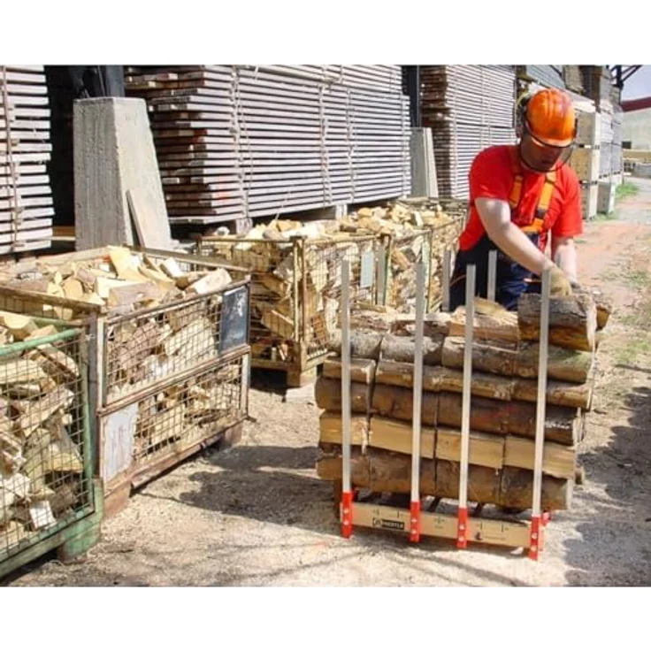 Nestlé Sägebock Holzmichel, Arbeitsbock für Holzscheite, Alu / Holz, kompakt zusammenlegbar – Bild 6