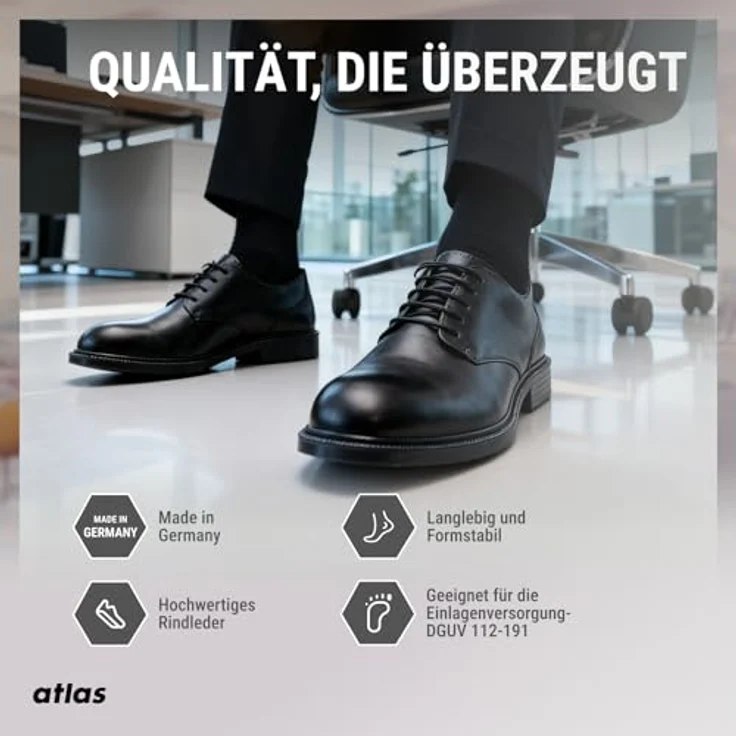 Atlas Schuhe Atlas CX 340 Office Arbeitsschuh, S2 SRC Sicherheitsschuh mit Stahlkappe, Schwarz, Größe 39-48 – Bild 5