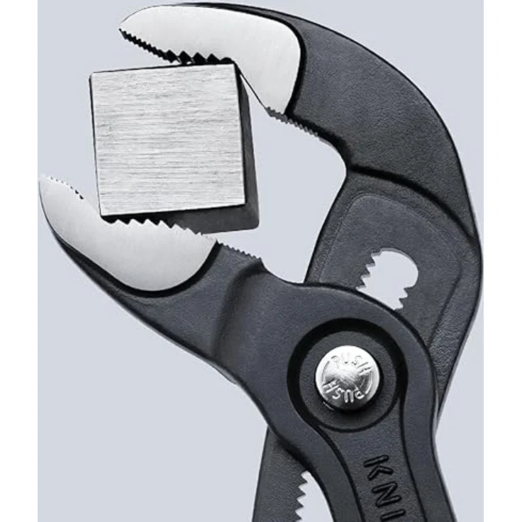 KNIPEX 87 01 180 SB Cobra Hightech-Wasserpumpenzange mit rutschhemmendem Kunststoff überzogen grau atramentiert 180 mm – Bild 4
