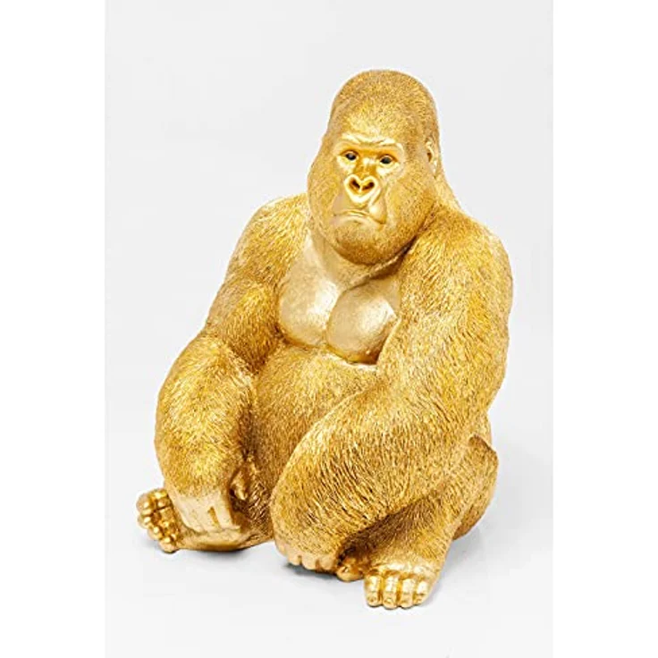 Kare Design Deko Figur Gorilla Side XL Gold, große Dekofigur in Form eines Gorillas, ausgefallene Wohnzimmer Dekoration, Dekofigur Gorilla Gold, Dekoobjekt Affe (H-B-T)76x60x55cm – Bild 5