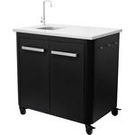 Cozze Outdoor-Küche 90 cm, Spülenschrank mit Edelstahl-Spüle und Wasserhahn