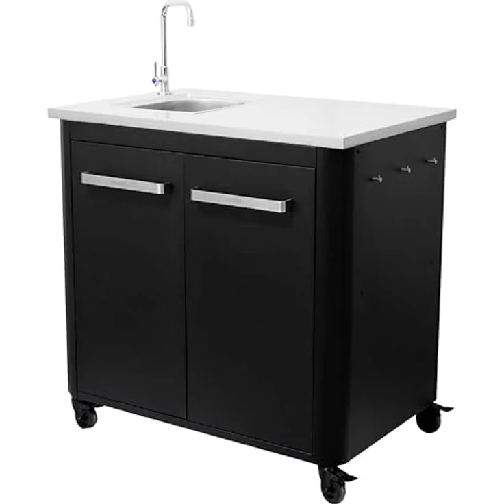 Cozze Outdoor-Küche 90 cm, Spülenschrank mit Edelstahl-Spüle und Wasserhahn – Bild 1