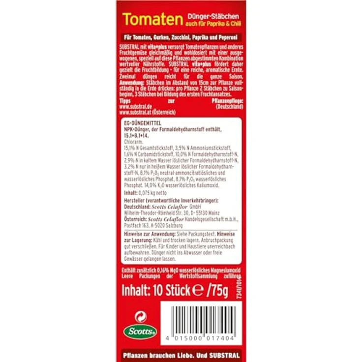 SUBSTRAL Düngerstäbchen für Tomaten 10 St. – Bild 8