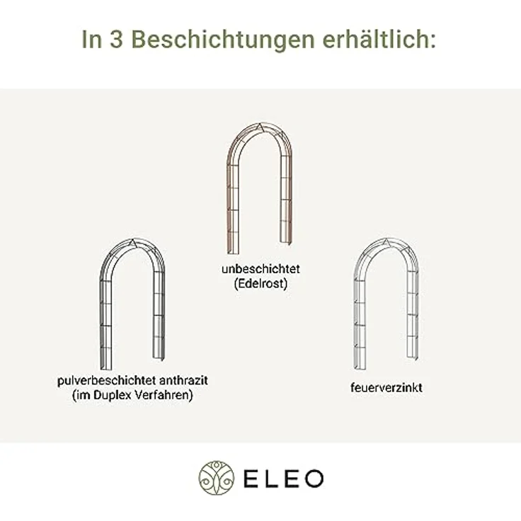 ELEO Rosenbogen Matera, 235 cm x 140 cm, feuerverzinkte Rankhilfe für Kletterpflanzen – Bild 4