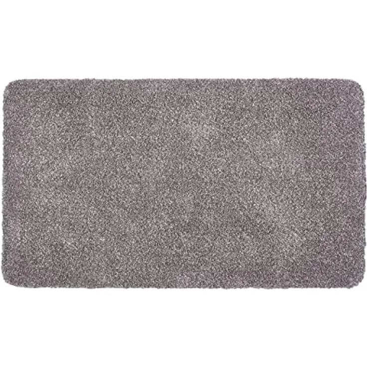ASTRA waschbarer Fußabstreifer Baumwolle – saugstarke Fußmatte Entra – rutschfeste Matten – (75 x 130 cm – grau)