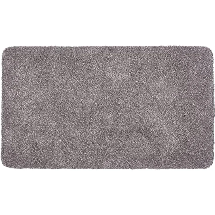 ASTRA waschbarer Fußabstreifer Baumwolle – saugstarke Fußmatte Entra – rutschfeste Matten – (75 x 130 cm – grau) – Bild 1