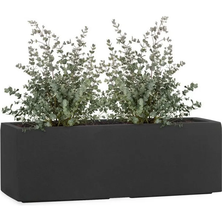 Pflanzwerk® Pflanzkübel TUB, Frostbeständiger Fenstertopf in Anthrazit, Handgefertigt, Rechteckig mit Lotus-Effekt, Fiberglas, 15 Liter