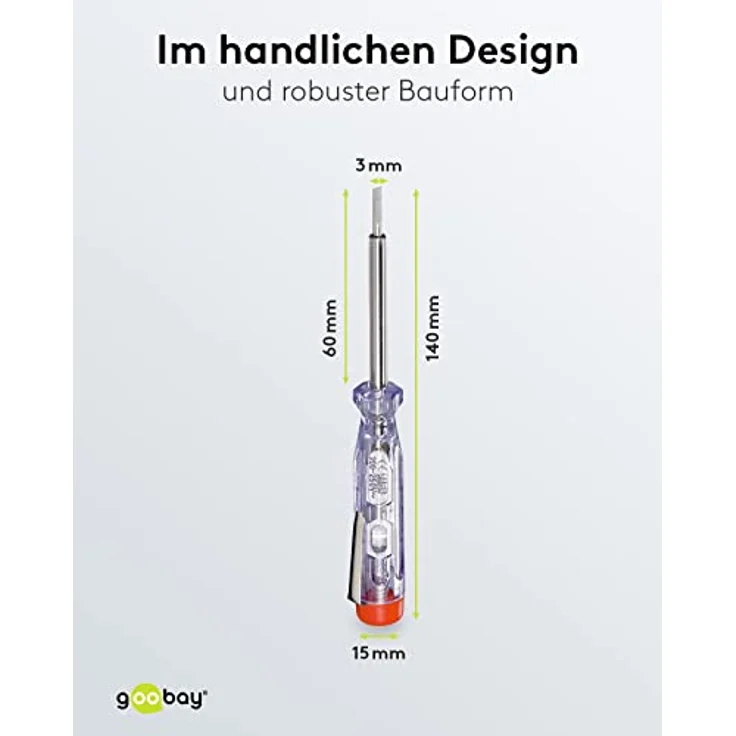 Fixpoint 77000 Spannungsprüfer, 1-phasiger Schraubendreher für 200V bis 250V, isolierter Schaft, 60mm Klingenbreite mit Taschenclip – Bild 3