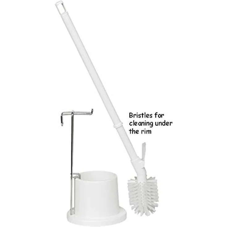Vikan - Hygiene - Toilettenbürste - Mit Halterung und Wandhalter - Mittlere Borsten - Weiß – Bild 3