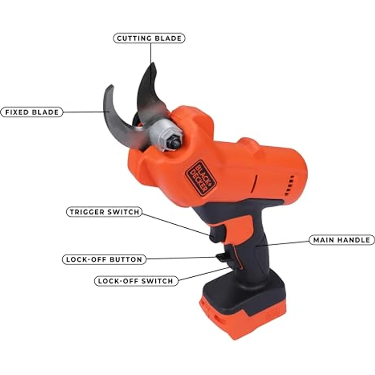 Black + Decker BCPP18B-XJ, Akku-Gartenschere 18 V Li-Ion mit ergonomischem Design und POWERCONNECT™ System – Bild 2