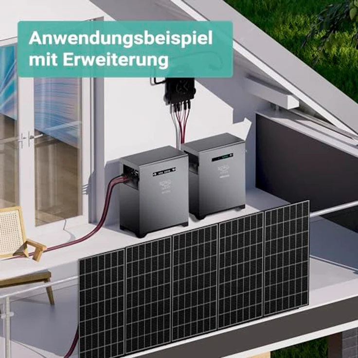XORO SOLAR SPS 2155 Solarspeicher mit SPB 215X Erweiterungsakku, 4032 Wh, LiFePO4 Akku, Dual MPPT, 800W Ausgang, IP65, Plug & Play – Bild 2