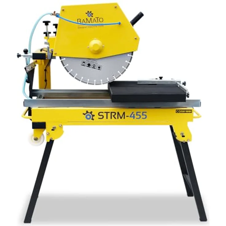 BAMATO STRM-455 Steintrennmaschine, 700mm Schnittlänge, 150mm Schnitthöhe, inkl. 450mm Trennscheibe, Wasserpumpe & Fahrvorrichtung – Bild 2
