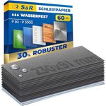 S&R Wasserfestes Schleifpapier Set 60 Stk, Schleifblätter Satz, Siliziumkarbid-Korn, 15 Körnungen P80 bis P3000, Profi Nassschleifpapier - Preisvergleich