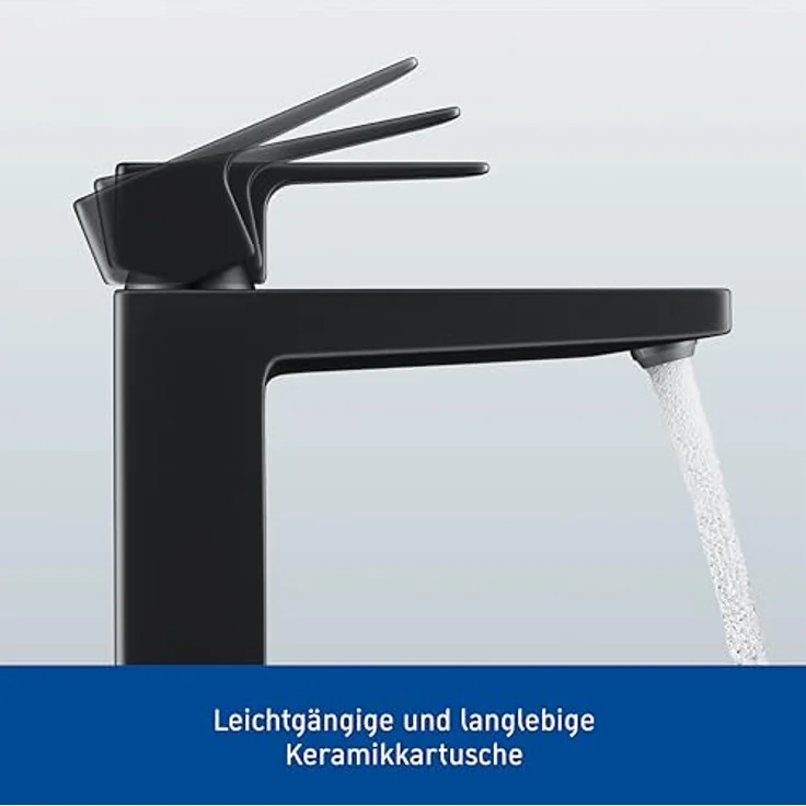 Duravit Manhattan Einhebel-Wannenmischer bodenstehend, schwarz matt, Ausladung 232 mm, mit AirPlus-Technologie und EasyClean-Funktion – Bild 2