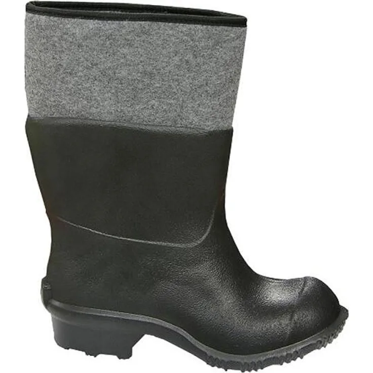 Lemigo Herren-Filzschuhe, Sicherheitsgummistiefel aus EVA-Schaum, Größe 49, Schwarz, rutschfeste Sohle