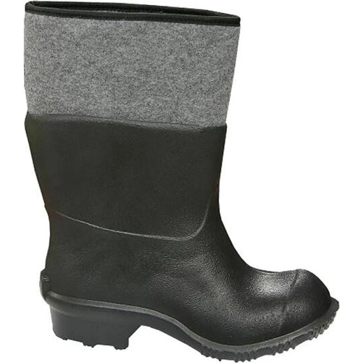 Lemigo Herren-Filzschuhe, Sicherheitsgummistiefel aus EVA-Schaum, Größe 49, Schwarz, rutschfeste Sohle