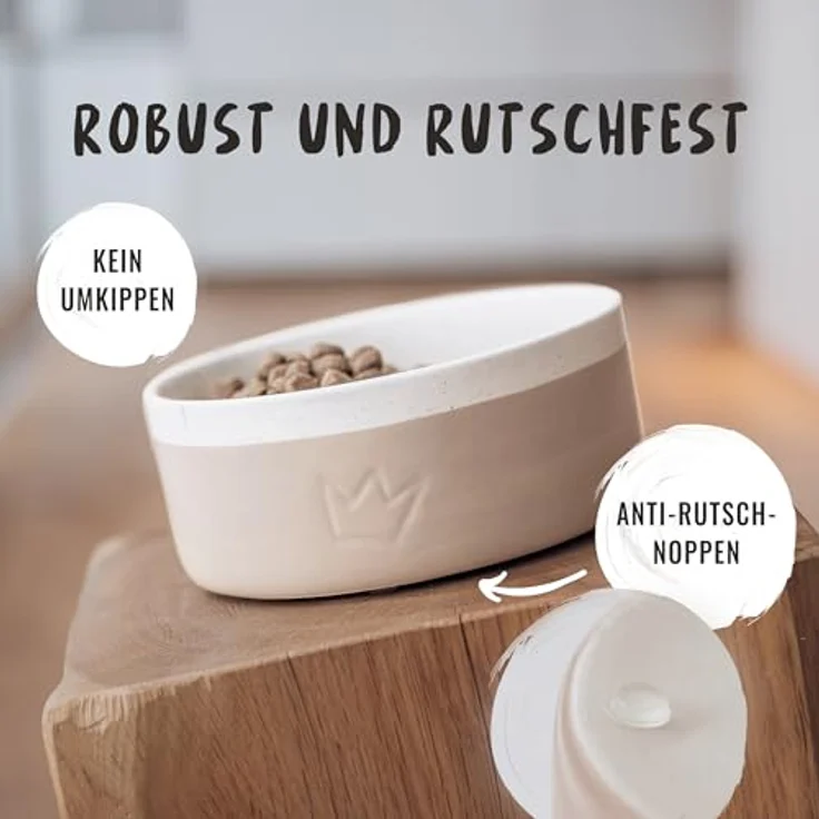 Rudelkönig Hundenapf Keramik 900ml 2er Set - Handgefertigter, rutschfester Futternapf mit lebensmittelechter Glasur, ideal für große und kleine Hunde – Bild 4