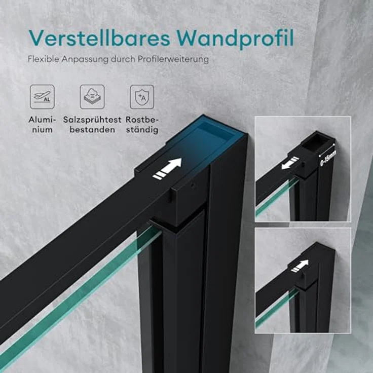 Mai & Mai Nischentür Teramo66 mit Doppeldrehtür 8mm ESG Klarglas mit NANO T66, 100x195 cm – Bild 2