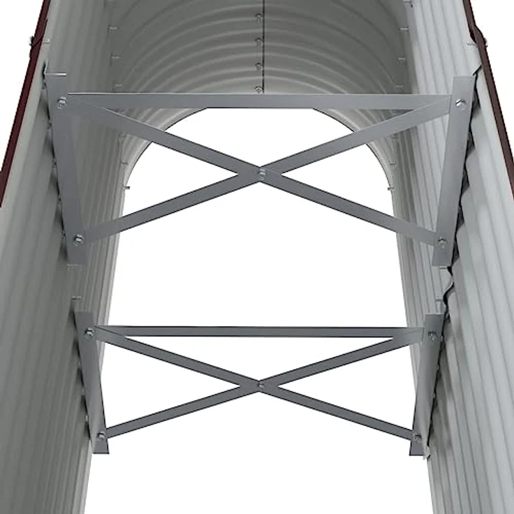 vidaXL Hochbeet Braun aus pulverbeschichtetem Stahl, ovales Pflanzgefäß, 114 x 40 x 68 cm – Bild 4