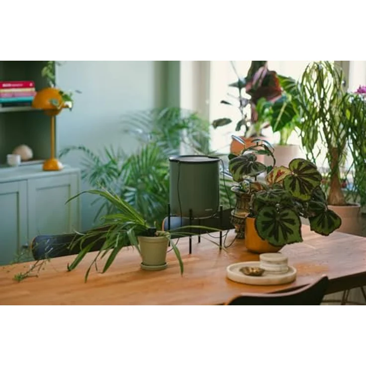Fiskars Urban Plant Care Selbstbewässerungssystem, 4,4-Liter-Reservoir mit 4 Keramikkegeln, dunkelgrün/schwarz – Bild 5