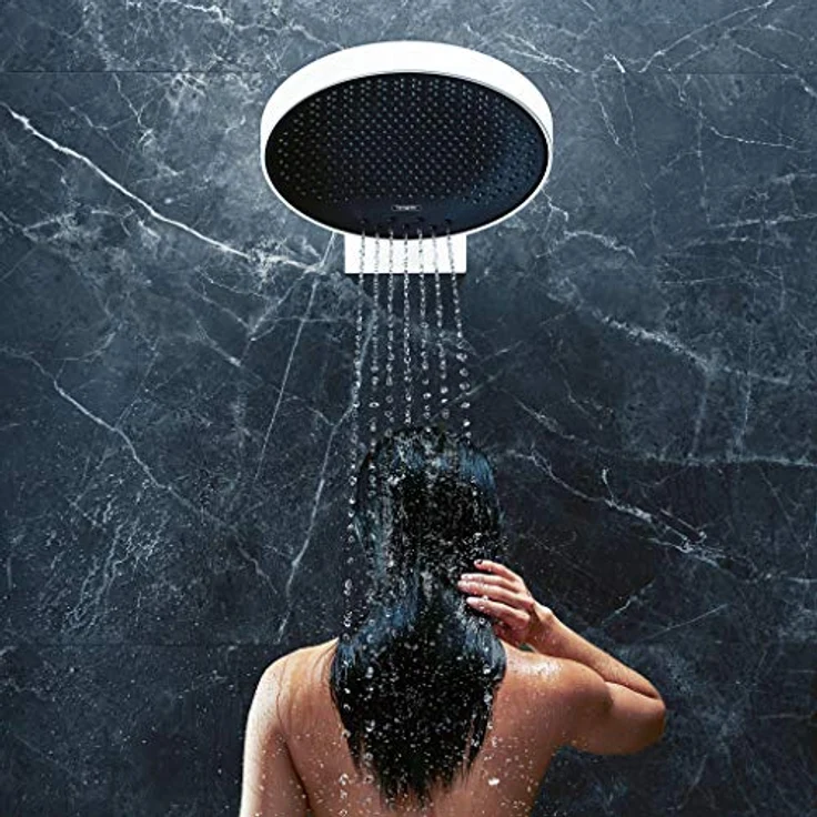 hansgrohe Rainfinity 3jet Kopfbrause mit Brausearm, matt weiß, 3 Strahlarten, 28.10 l/min, inkl. Duscharm – Bild 6
