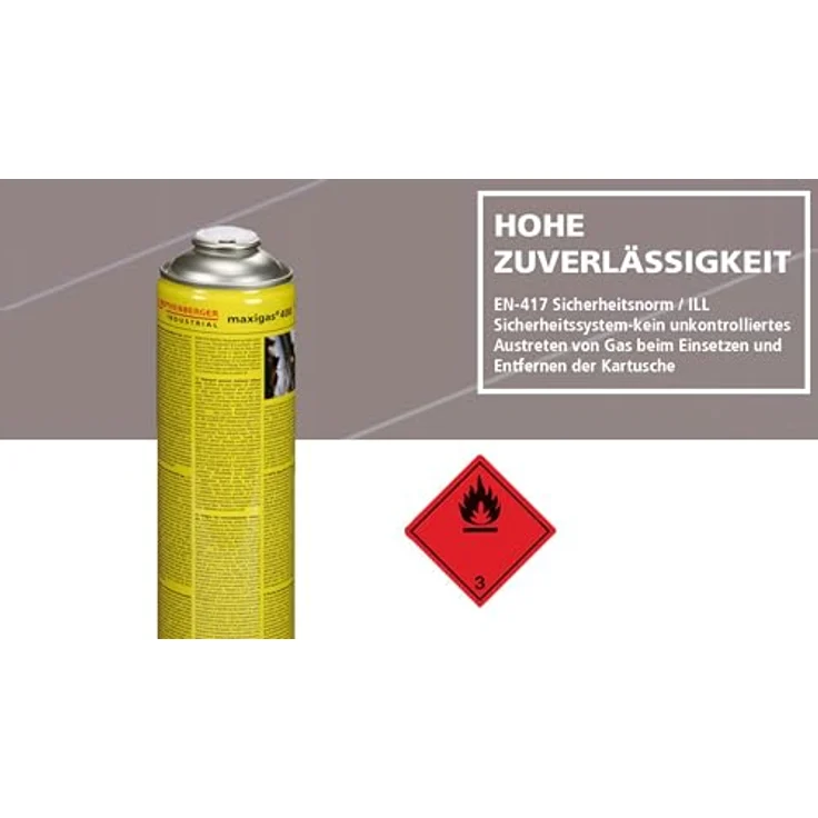 Rothenberger Industrial 4X Maxigas 400, Gaskartusche 600ml, 7/16"-EU, Hartlötgas mit sehr hohen Flammentemperaturen bis 2.200 °C – Bild 5