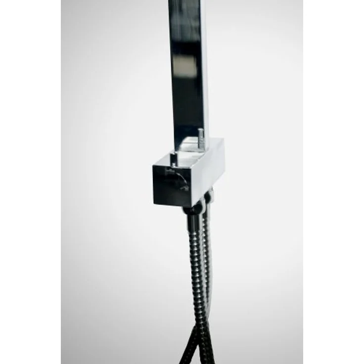 ADOB Duschsystem, Wellness Dusche Faro - Fachhandelsqualität, Antikalknoppen, Messing, 110cm Höhe, 20x20cm Überkopfbrause, 8x9,5cm Handbrause – Bild 4