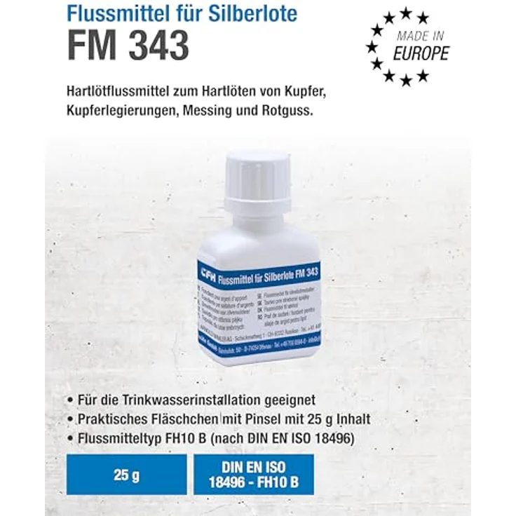 CFH Flussmittel für Silberlote FM 343 25 g EN 1045, Typ FH 10 Wirkungsbereich 500-800°C – Bild 3