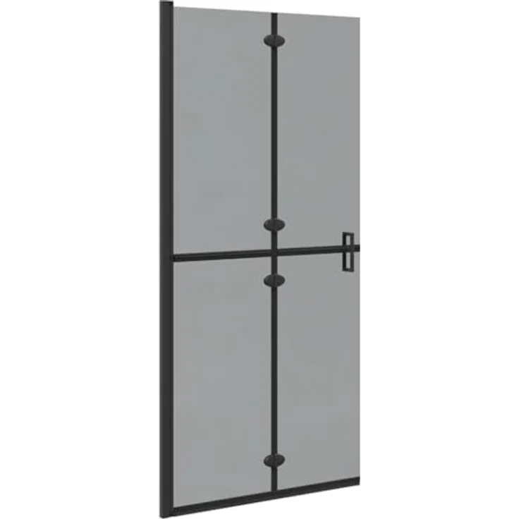 vidaXL Walk-in Duschwand, Schwarz und dunkel-transparent, 90 x 190 cm, aus Aluminium und Sicherheitsglas – Bild 1