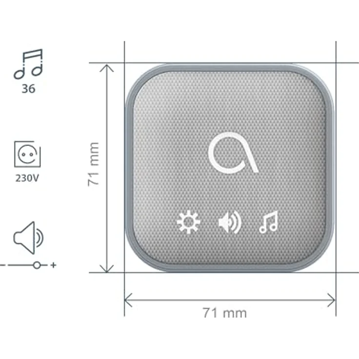 Avidsen Sona-T Plug, kabellose Smart Home Türklingel mit Stoffdesign und leuchtendem Blitz – Bild 7