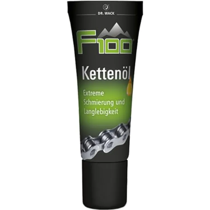 Dr. Wack F100 Kettenöl, schwarzes/ grünes PTFE Kettenöl mit hohem Korrosionsschutz, 10 ml Kunststofftube