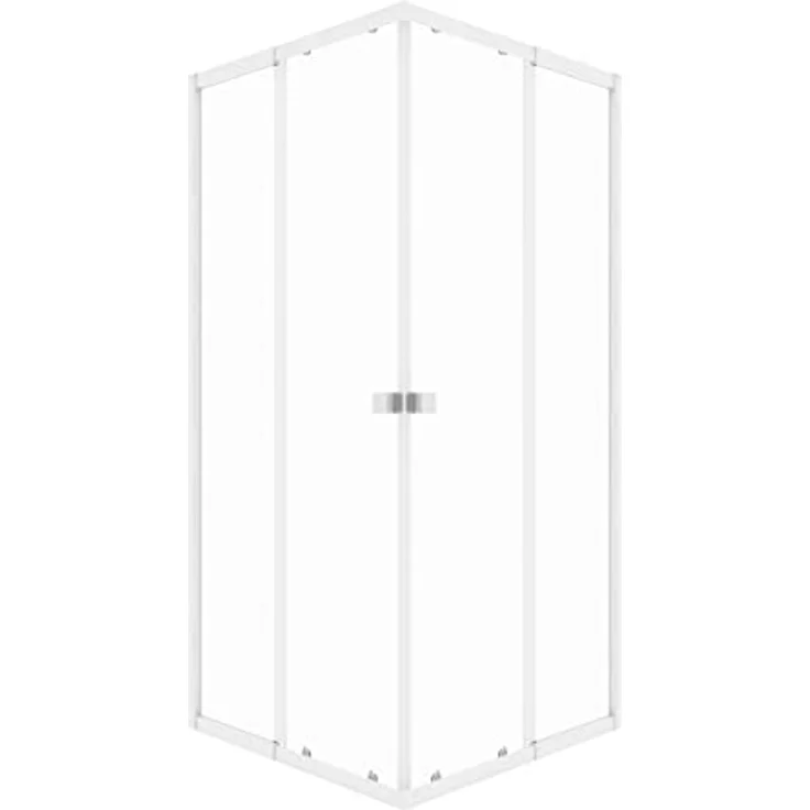 Marwell Duschkabine Flexi 77-90x77-90-190 cm Eckdusche mit hochwertigen verstellbaren Alumuniumprofilen in weiß matt Duschabtrennung mit aushängbaren Schiebetüren zur Reinigung – Bild 2