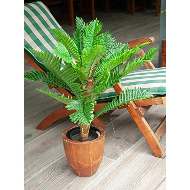 EUROPALMS Cycas Palme, Kunstpflanze 70cm mit naturgetreuen grünen Blättern aus PEVA, für Außenbereich geeignet – Bild 5