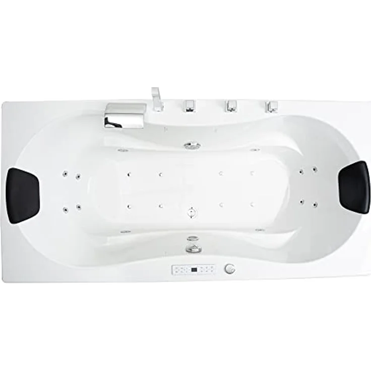 Basera® Whirlpool-Badewanne PREMIUM Palma 190 x 90 cm, weiß, 20 Massagedüsen, Heizung, Ozongenerator - Preisvergleich – Bild 2