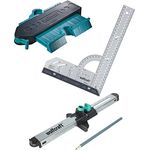 wolfcraft I Geling Set Laminat- und Designboden einpassen I 6976000 I Komplettset aus Universalwinkel, Konturenlehre und Lamiant-Einpasser I praktisches Set zum Einpassen von Laminat- und Designböden