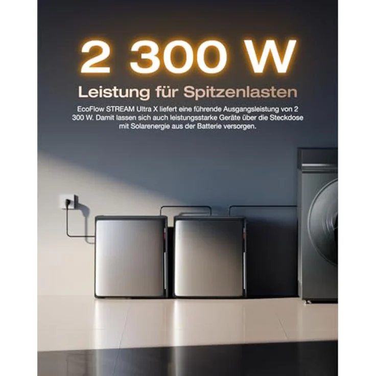 EF ECOFLOW STREAM Ultra X, 3,84kWh Balkonkraftwerk mit Speicher, 4 MPPT Solareingang, 2300W Dual AC-Anschlüsse, Plug & Play, 23kWh Kapazität, 6000 Zyklen, wasserdicht – Bild 2