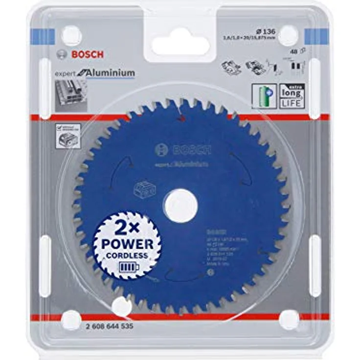 Bosch Professional Kreissägeblatt Expert for Aluminium (Aluminium, 136 x 20 x 1,6 mm, 48 Zähne, Zubehör Akku Kreissäge) – Bild 2
