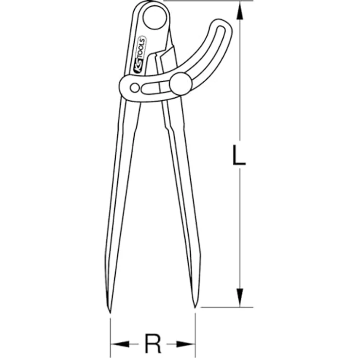 KS Tools 300.0416 Spitzzirkel mit Stellbogen, 300mm – Bild 3