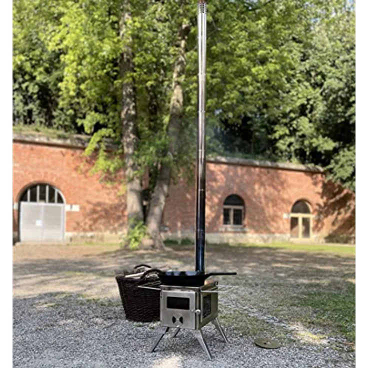 CampFeuer Feuerstelle Edelstahl Zeltofen, 51,5 x 42 x 216 cm, Zeltheizung Camping – Bild 3