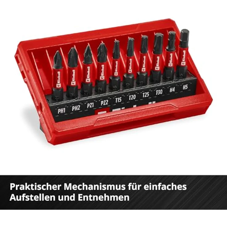 Einhell Impact-Bit-Set, 10-teilig mit schlagfesten 50-mm-Bits aus S2-Stahl, inkl. PH/PZ/T/Torx Profilen in kompakter Taschenkassette – Bild 5