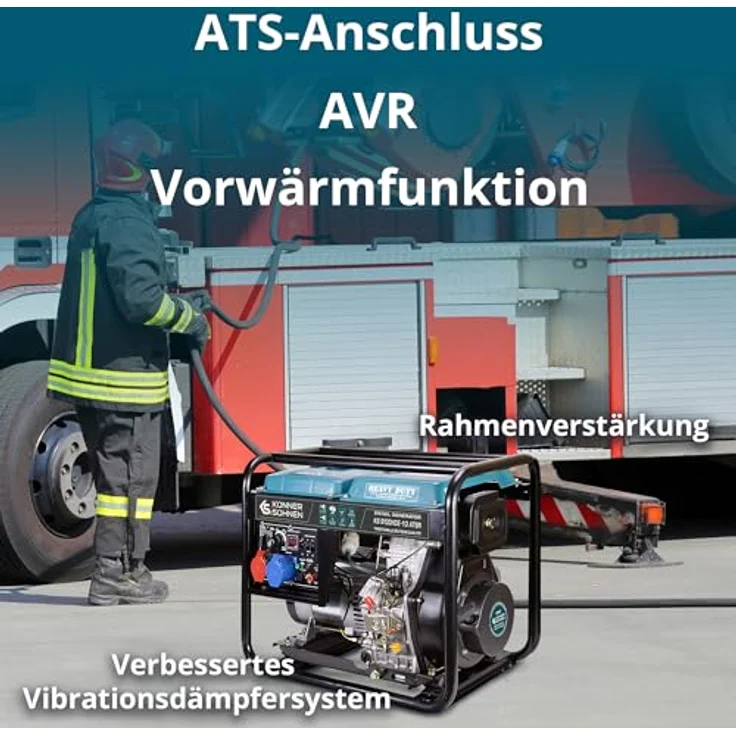 Könner & Söhnen KS9100HDE-1/3 ATSR Diesel-Stromgenerator, 6.5 kW Notstromaggregat mit VTS-Technologie und 15 L Tank – Bild 6