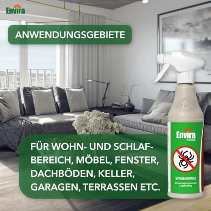 Envira Spinnen-Spray - Anti-Spinnen-Mittel Mit Langzeitwirkung - Geruchlos & Auf Wasserbasis (3 x 500 ml) – Bild 4