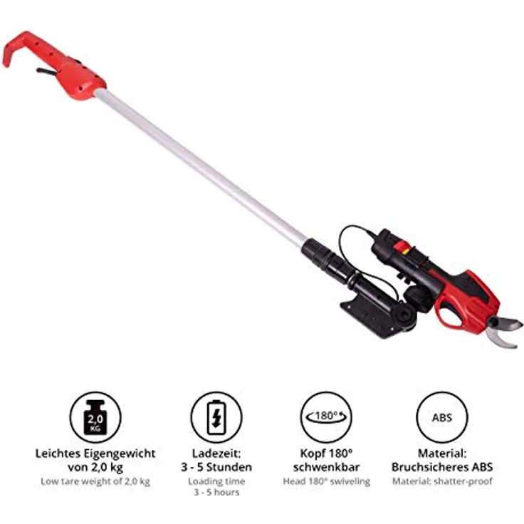 ONVAYA Elektrische Gartenschere mit Teleskopstiel | Astschere | Strauchschere mit Akku | Baumschere | Teleskopschere | Astschneider – Bild 6