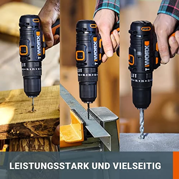 Worx WX370.1 Akku Schlagbohrschrauber 20V, 50Nm, 2-Gang-Getriebe, LED-Licht, 13 mm, inkl. 2x 2Ah Akkus & Ladegerät – Bild 2