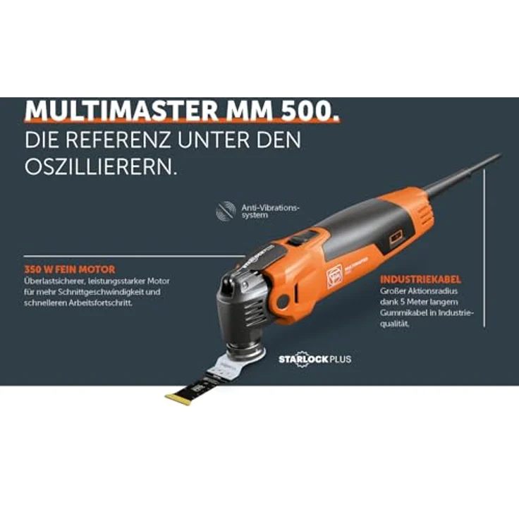 Fein MultiMaster mm 500 Plus Top, Multifunktionswerkzeug mit 350 W, 30+ Zubehörteilen und L-Boxx – Bild 5