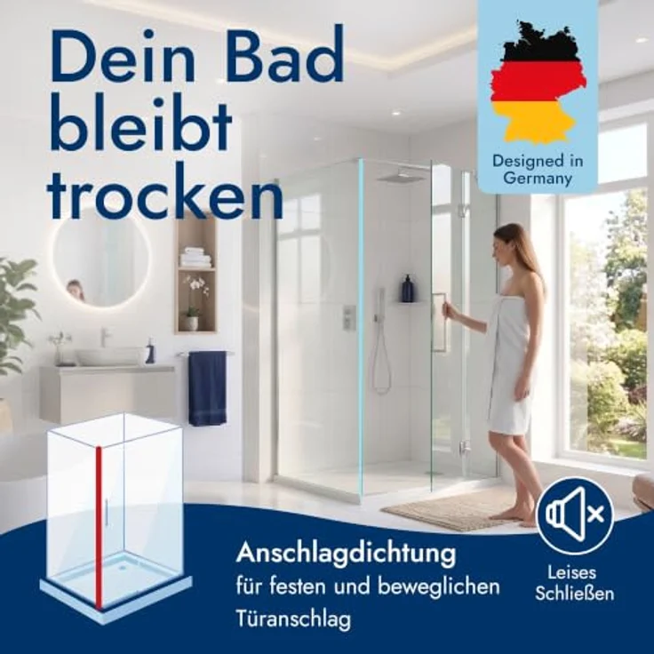 Bagnoxx Duschdichtung 90 Grad, transparente Eckdichtung für 6mm Glas, UV-beständig und schimmelresistent – Bild 3