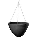 Dehner Hängeampel Vino, Ø 33 cm, Höhe ca. 25 cm, Kunststoff, dunkelgrau